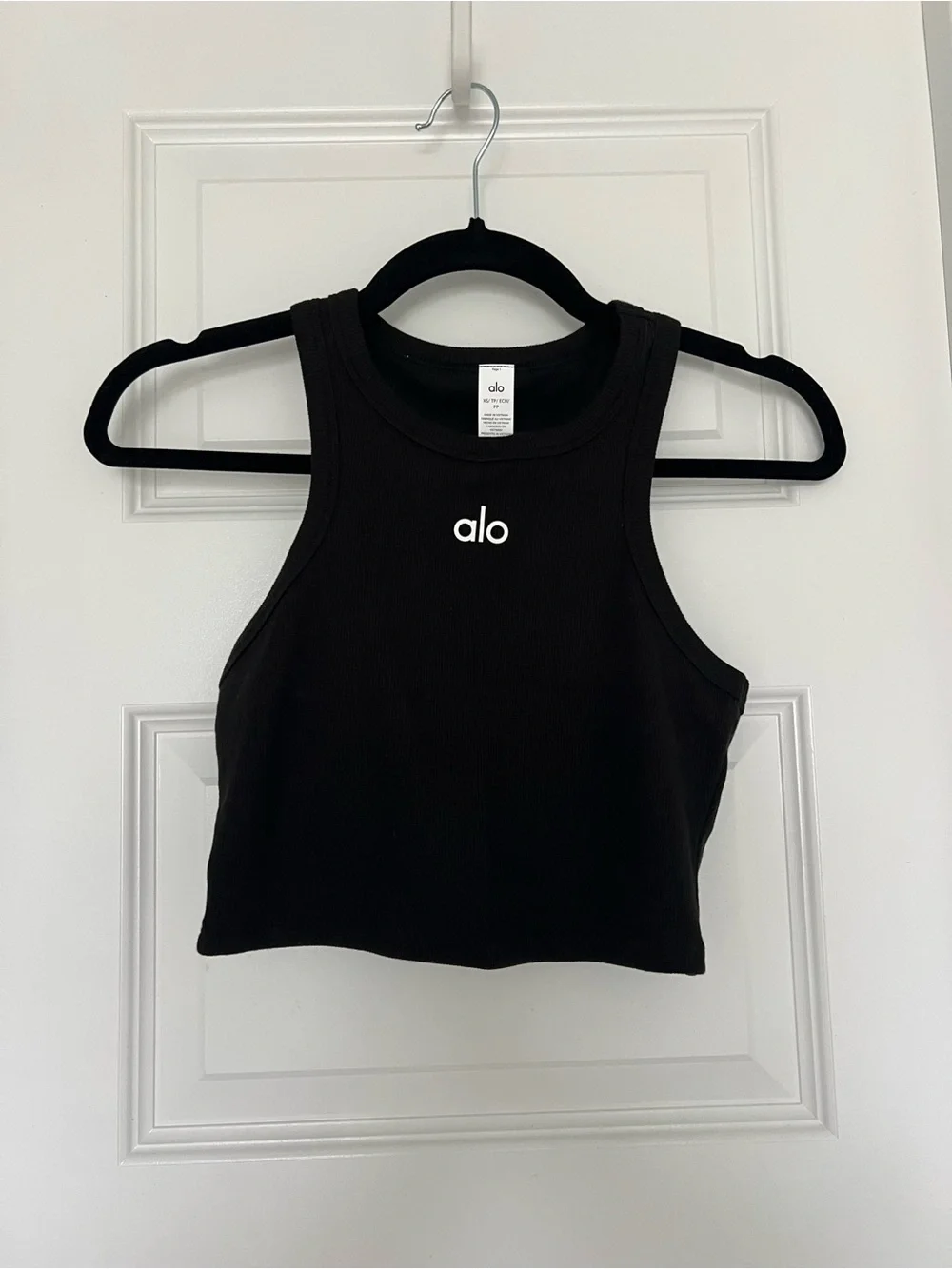 ALO Yoga Black Aspire Tank with Center Logo